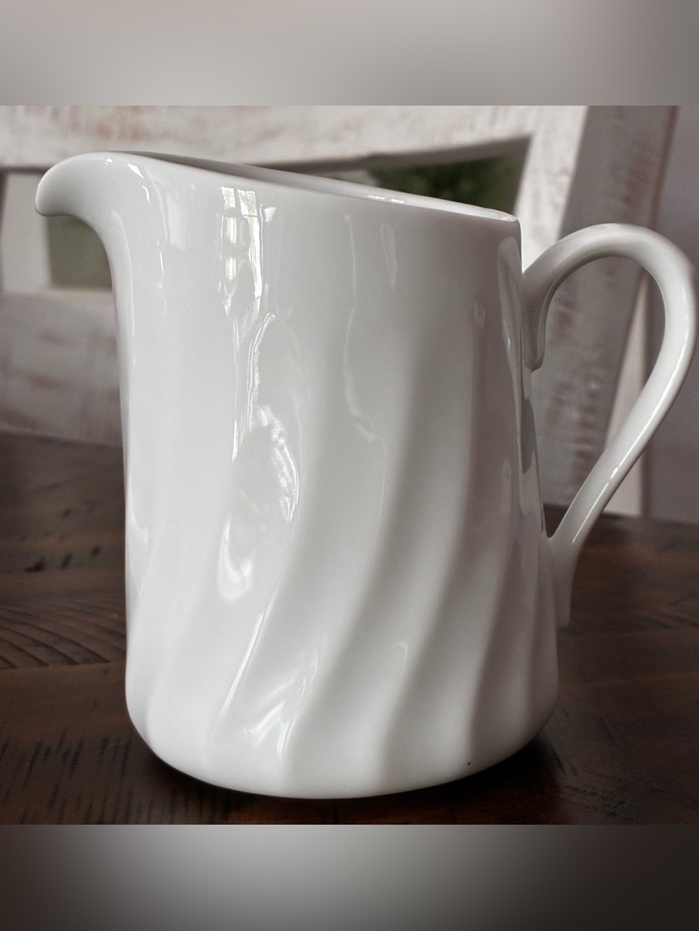 Corningware White Fluted Ceramic Pitcher